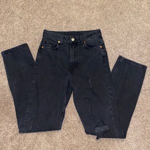 H&M Black High Waisted Straight Leg Jeans